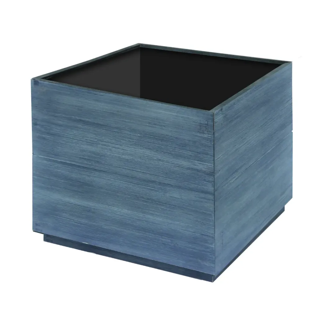 Brico Plantenpotten En -Bakken-Plantenbak Acaciahout Vierkant 35X35Cm Grijs Geborsteld