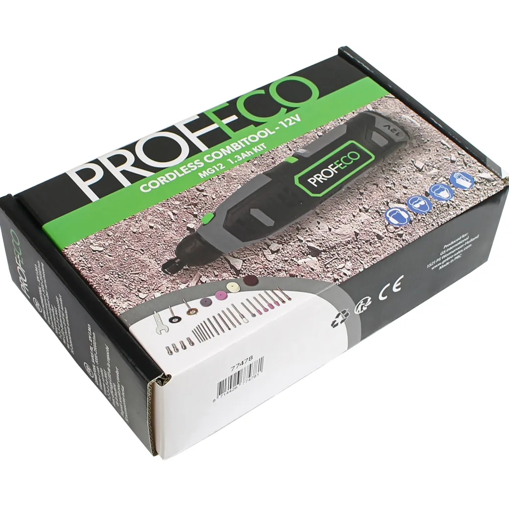 Profeco Multitool 12V 1.3Ah Incl. Accu & Oplader +50 Accessoires|Brico New