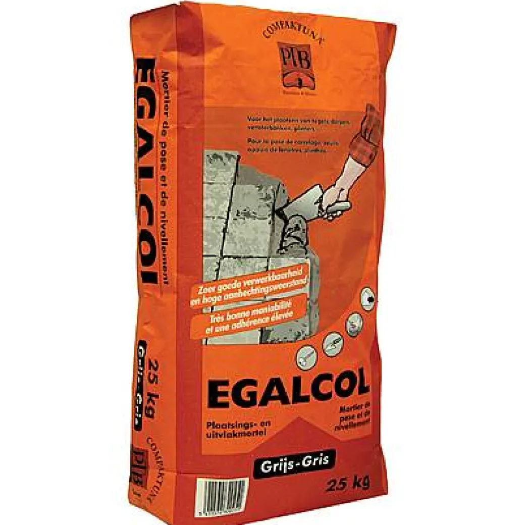 Ptb-Compaktuna Mortel 'Egalcol' Grijs 25 Kg|Brico Discount
