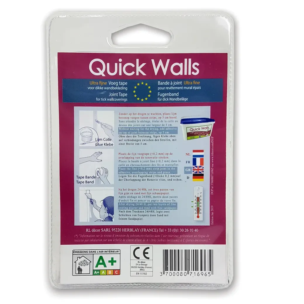Brico Behanglijm-Quick Walls Voegband Dikke Coating Ultrafijn Vliesbehang