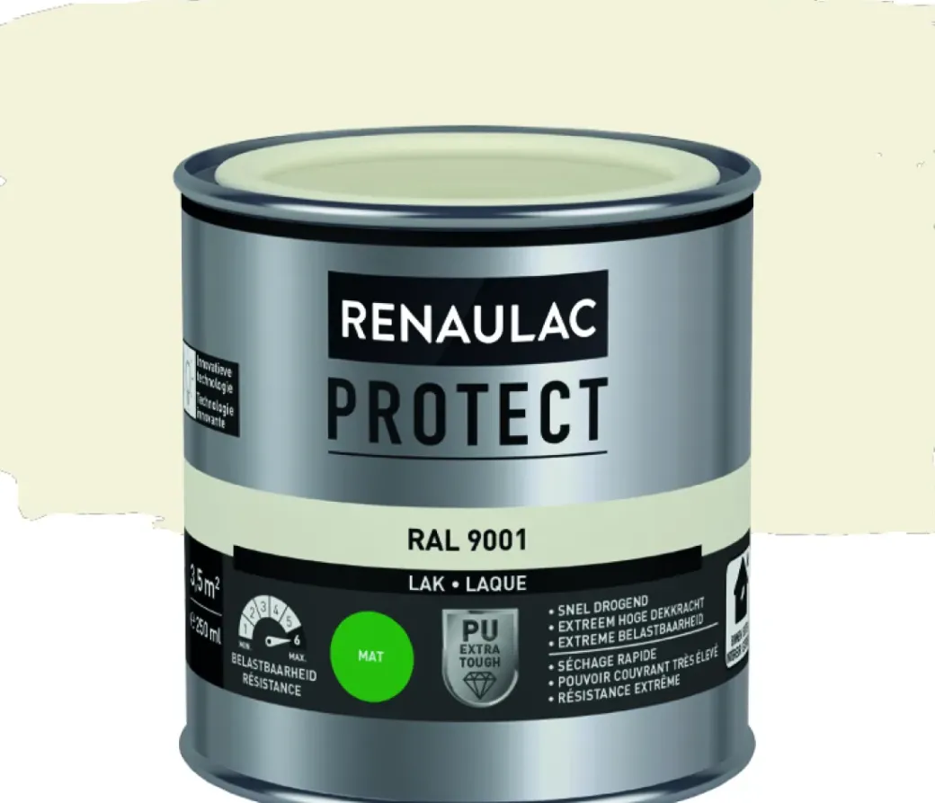 Brico Lakken-Renaulac Lak Protect Ral9001 Mat 250Ml