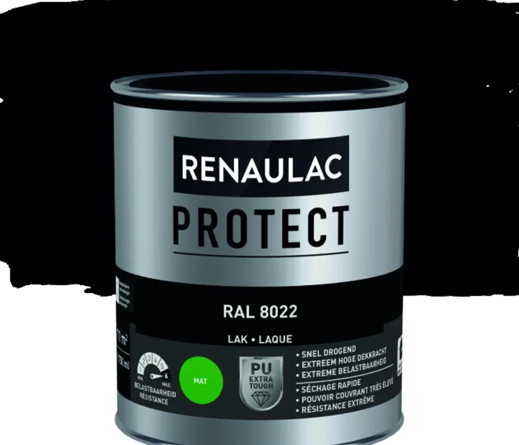 Brico Lakken-Renaulac Lak Protect Ral8022 Mat 750Ml