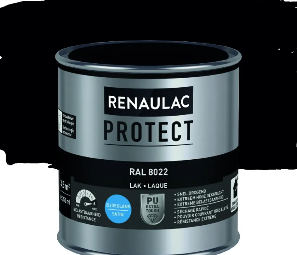 Brico Lakken-Renaulac Lak Protect Ral8022 Zijdeglans 250Ml