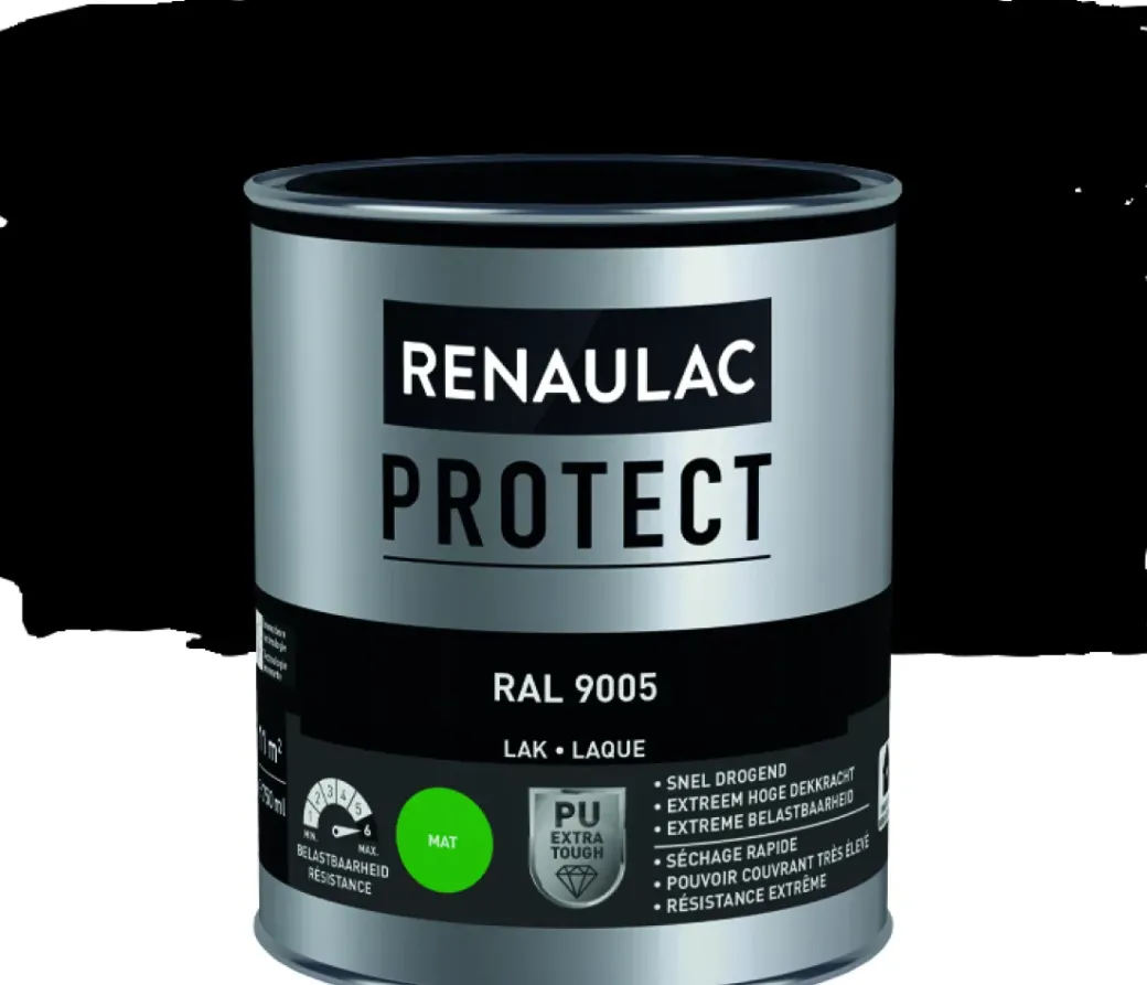 Brico Lakken-Renaulac Lak Protect Ral9005 Mat 750Ml