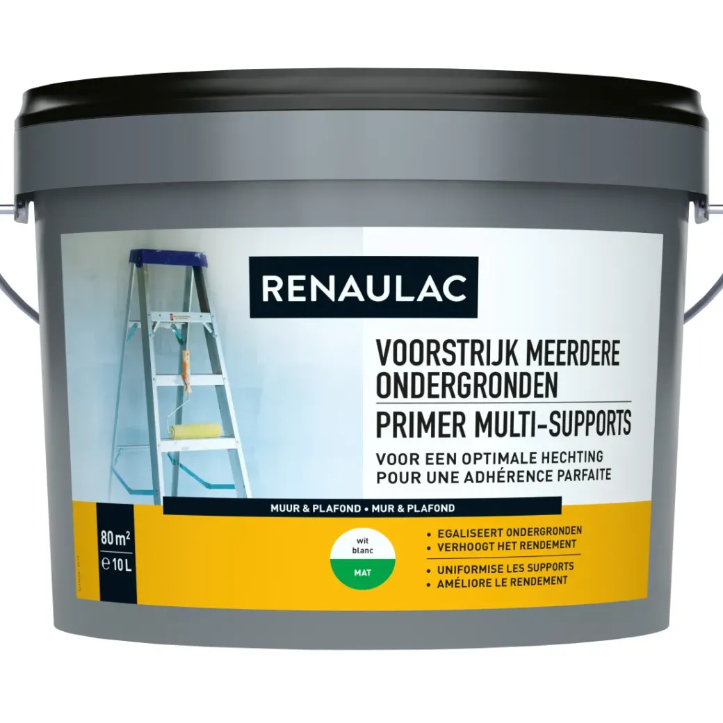 Brico Primers-Renaulac Voorstrijk Meerdere Ondergronden Wit 10L