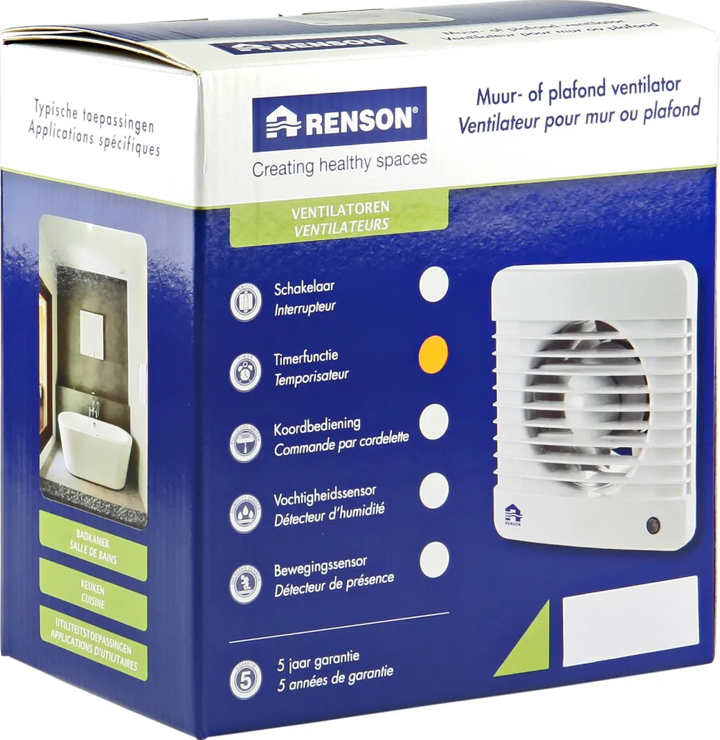 Renson Badkamerventilator 7202T O125Mm Wit|Brico New