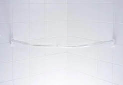 Ridder Kwartronde Douchegordijnstang O25Mm 90X90Cm Wit Aluminium|Brico New