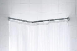 Ridder Universele Hoekdouchegordijnrail O25Mm Mat Zilver Aluminium|Brico