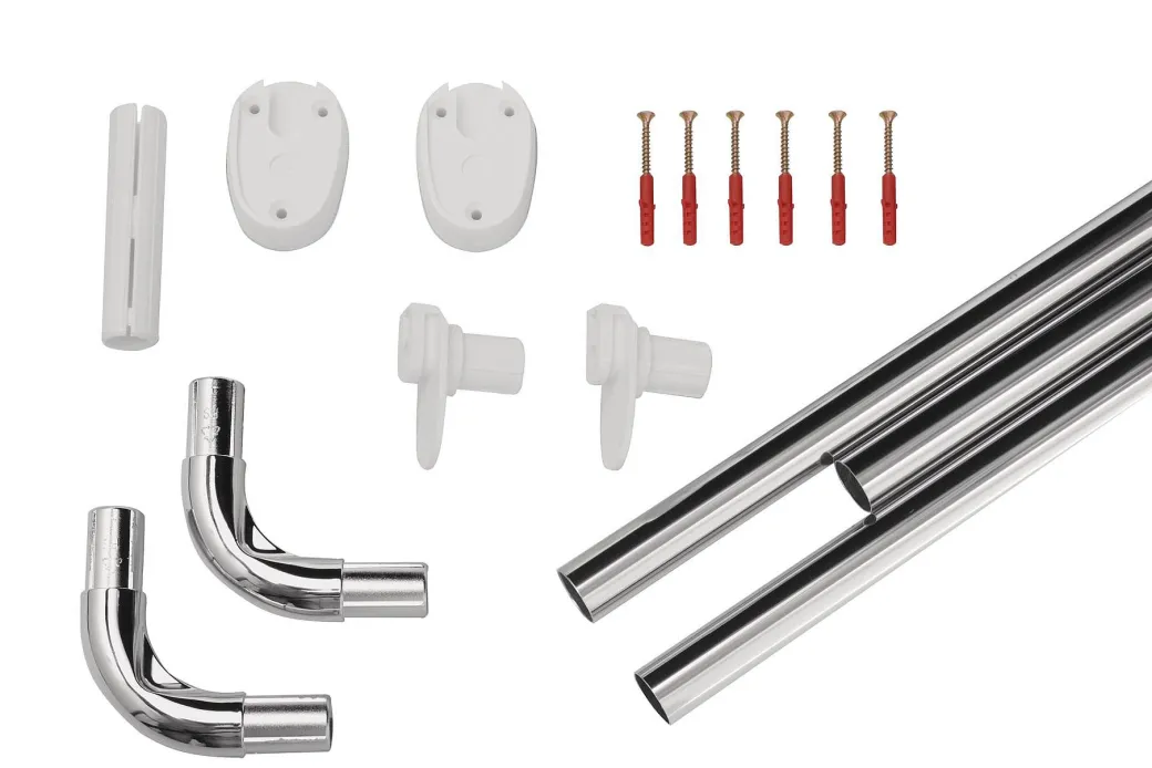 Ridder Universele Hoekdouchegordijnrail O25Mm Glanzend Chroom Aluminium|Brico Discount