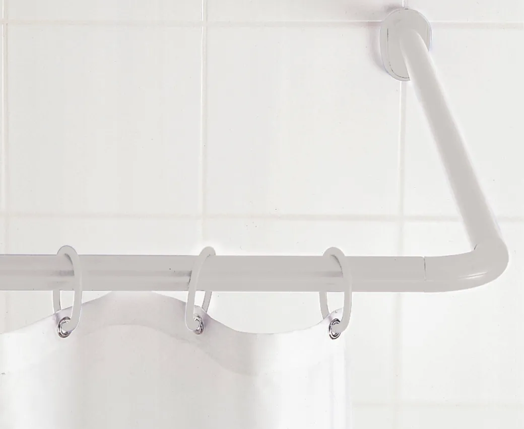 Ridder Universele Hoekdouchegordijnrail O25Mm Wit Aluminium|Brico Outlet