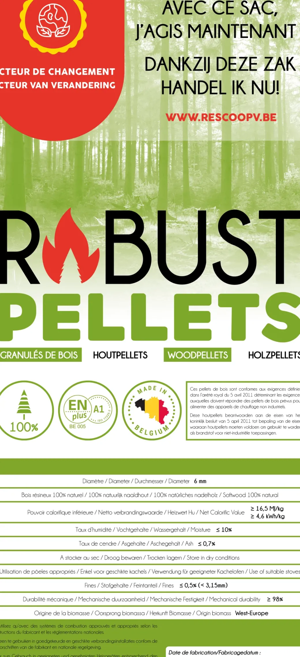 Brico Brandstoffen<Robust Pellets, 100% Naaldhout, Premium Kwaliteit 15Kg