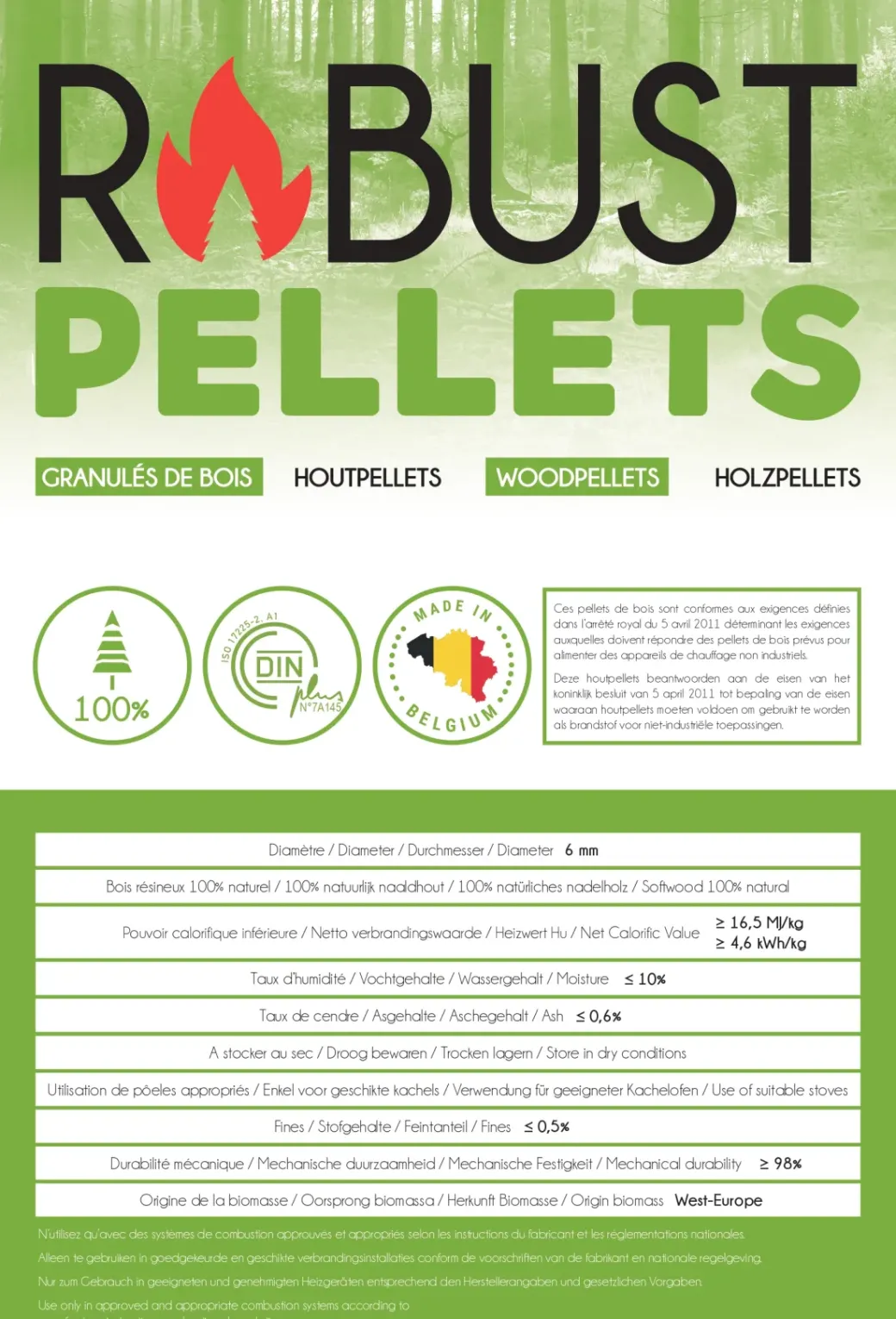 Brico Brandstoffen<Robust Pellets, 100% Naaldhout, Premium Kwaliteit 15Kg