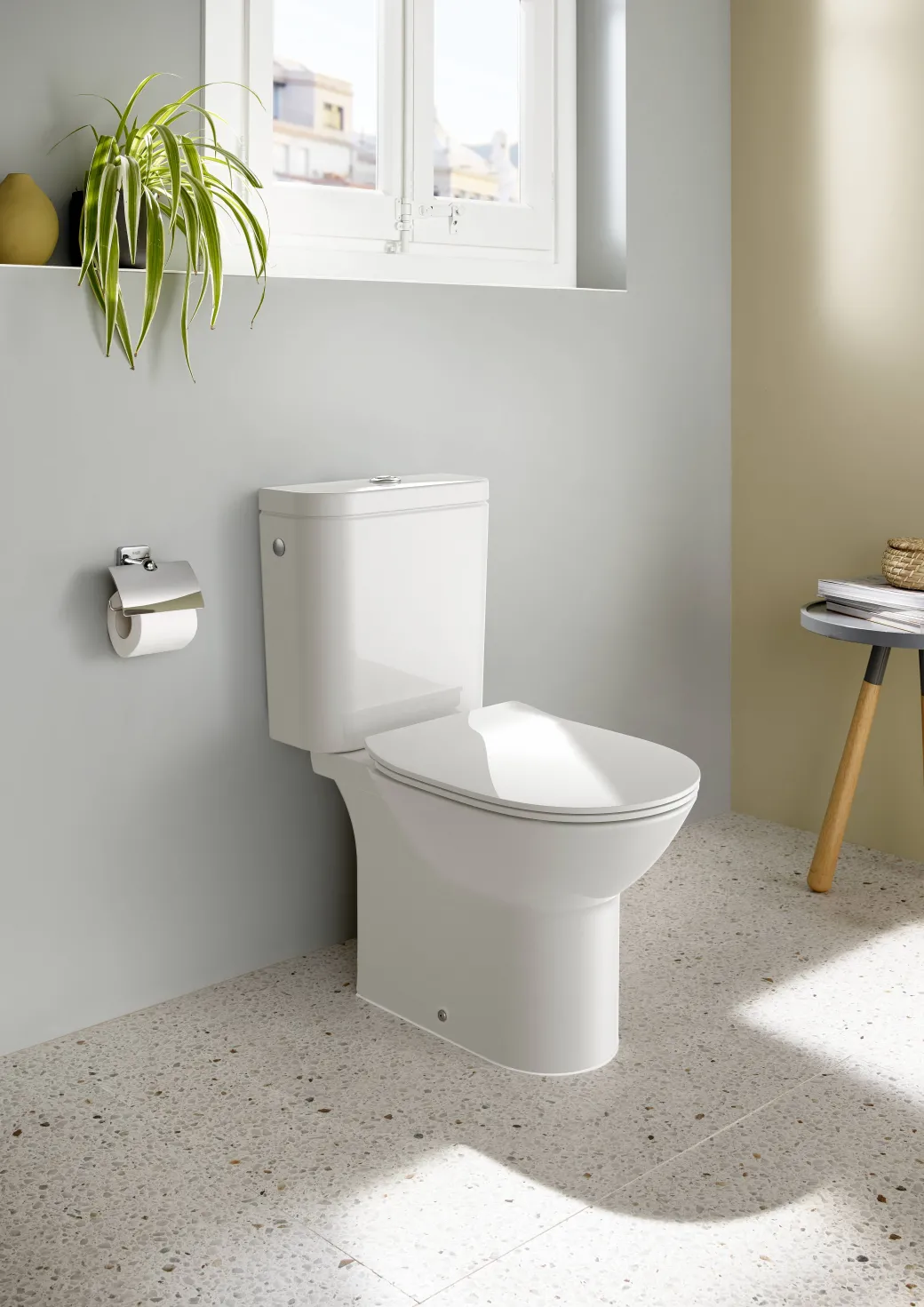 Roca Duoblok Toilet Athena I Pk Afvoer I Soft-Close Toiletzitting Wit|Brico Outlet