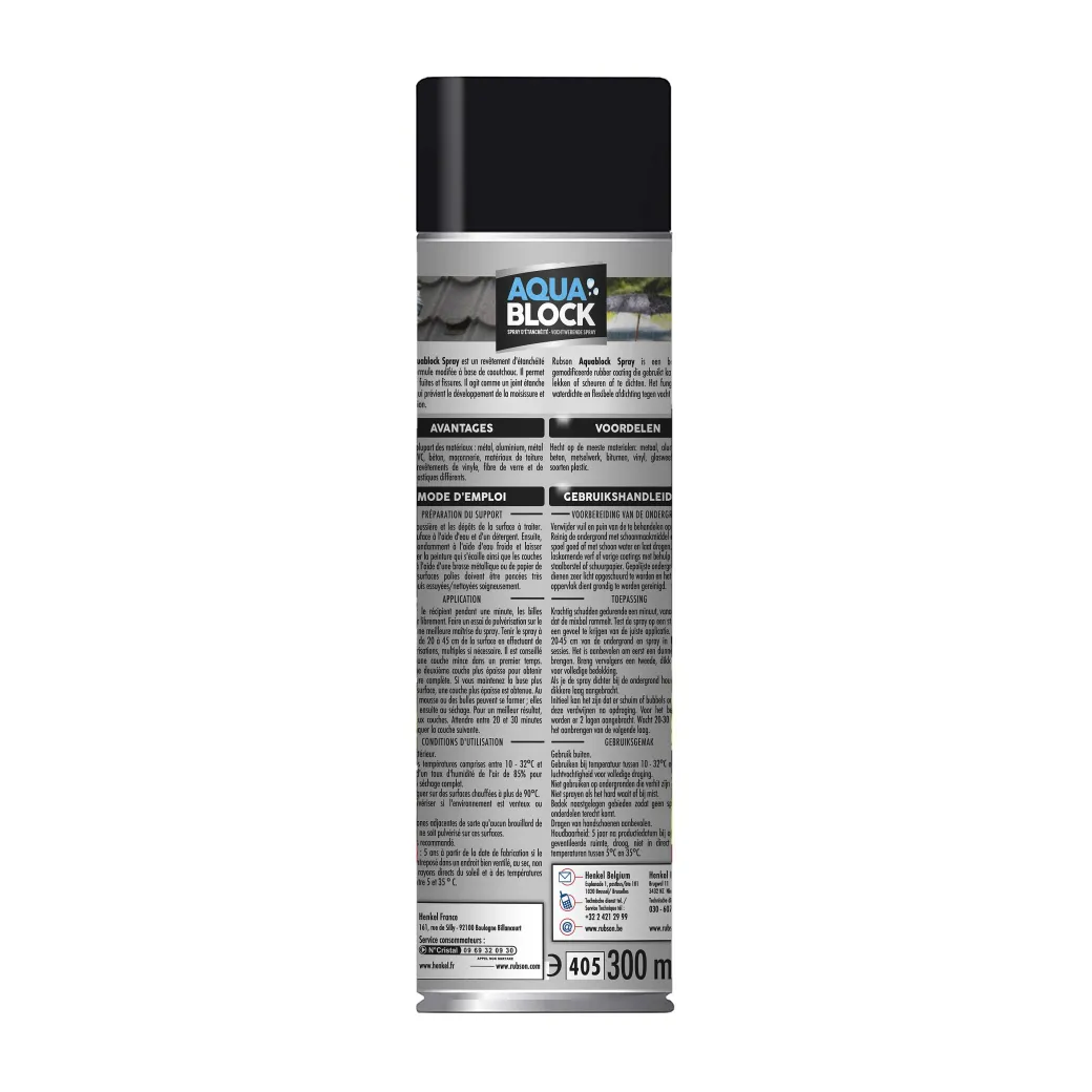 Rubson Coatingspray Aquablock Zwart 300Ml|Brico Discount