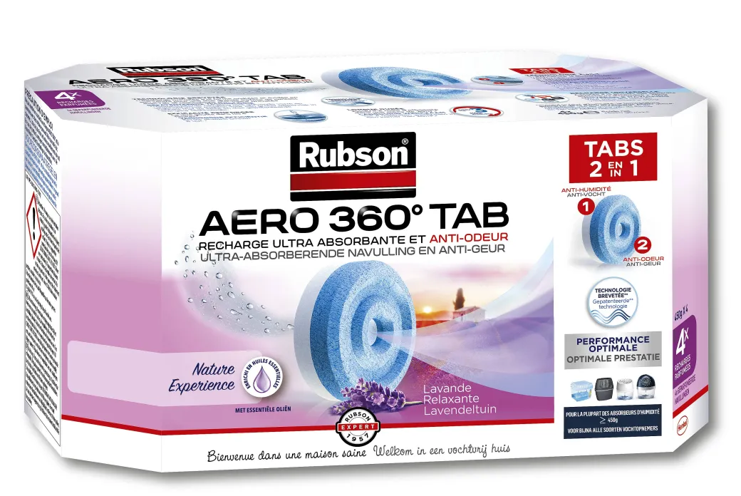 Rubson Navullingen Vochtopnemer Aero 360 Lavenderl 4Stuks|Brico