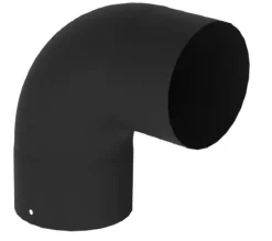 Brico Kachelbuizen<Saninstal Bocht 90° O153Mm Zwart Geemailleerd Staal