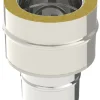 Brico Kachelbuizen<Saninstal Overgangsstuk Enkel/Dubbelwandig Voor Pellet O80/130Mm Rvs