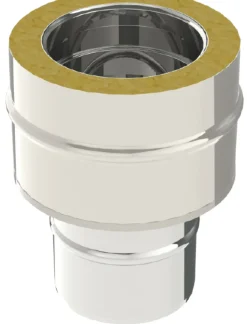 Brico Kachelbuizen<Saninstal Overgangsstuk Enkel/Dubbelwandig Voor Pellet O80/130Mm Rvs