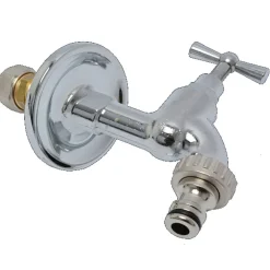 Sanivesk Meerlagen Buitenkraan Met Rozet Chroom (Knel X Buitendraad) 16X2Mm X 1/2"|Brico New