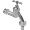 Sanivesk Tapkraan Met Krukbediening En Slangwartel Mat Chroom ( Buitendraad X Buitendraad ) 1/2" X 3/4"|Brico