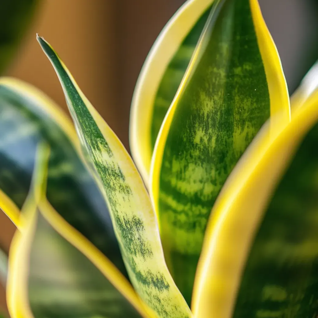 Brico Planten-Sansevieria Laurentii - Set Van 4 - Vrouwentong - Pot 12Cm - Hoogte 30-40Cm