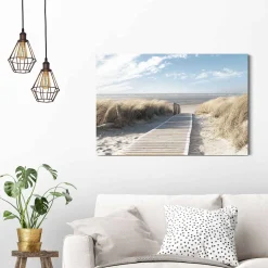 Schilderij Pad Door De Duinen Blauw 90X60Cm|Brico Sale