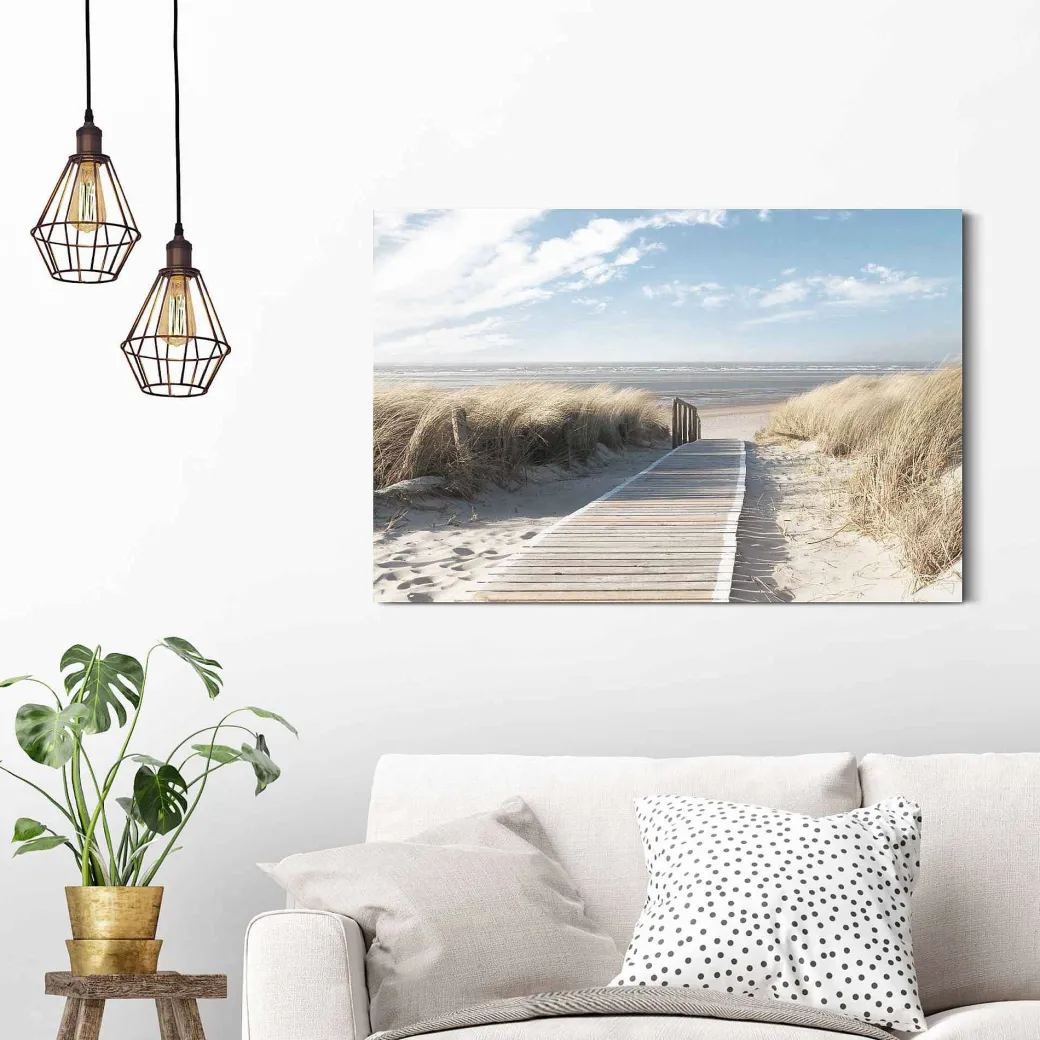 Schilderij Pad Door De Duinen Blauw 90X60Cm|Brico Sale