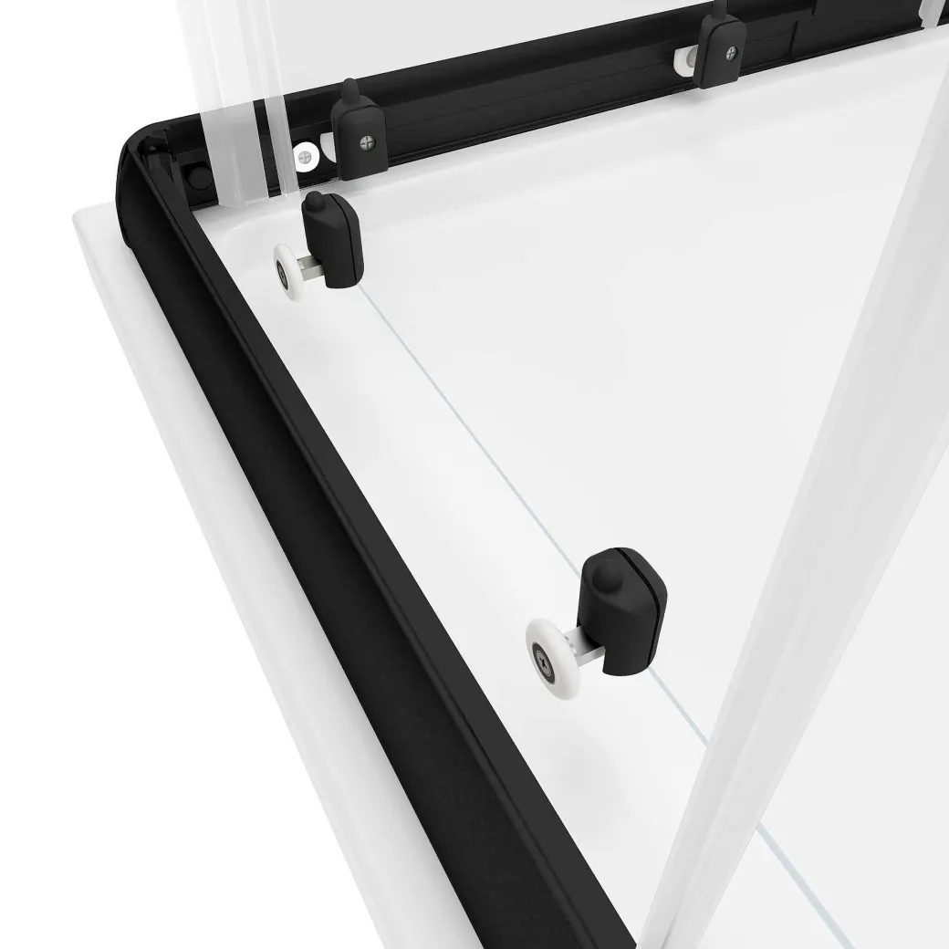 Schulte Hoekinstap - Schuifdeur - 80-90X80-90X180 -Zwart - Helder|Brico Sale