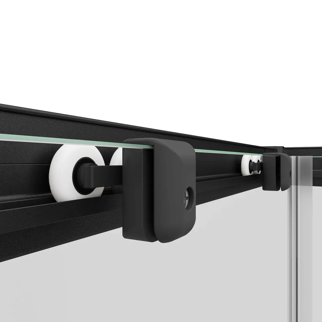 Schulte Hoekinstap - Schuifdeur - 80-90X80-90X180 -Zwart - Helder|Brico Sale