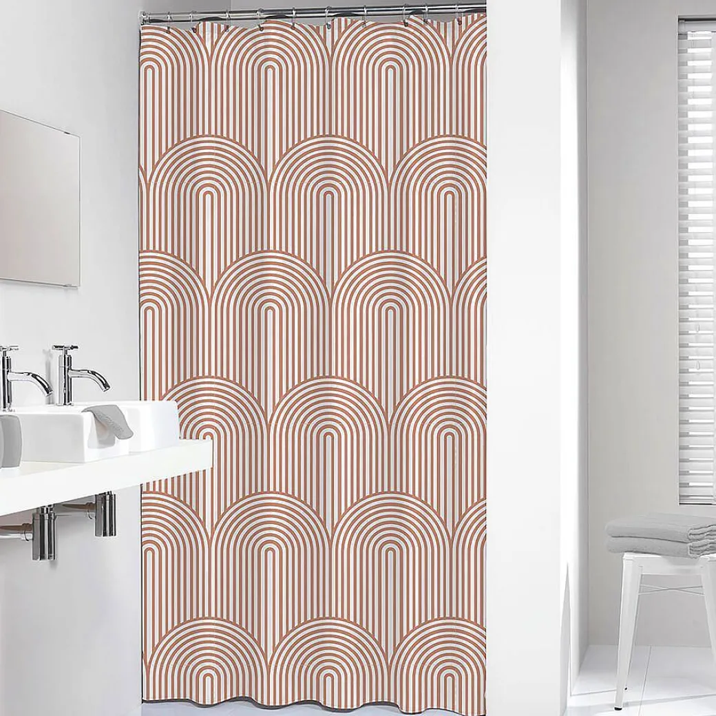 Sealskin Brave Douchegordijn 180X200 Cm Peva Donkerroze / Wit|Brico Sale