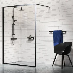 Sealskin Contour Inloopdouche Type A3 118X200Cm Zwart| 6Mm Helder Veiligheidsglas|Brico Discount