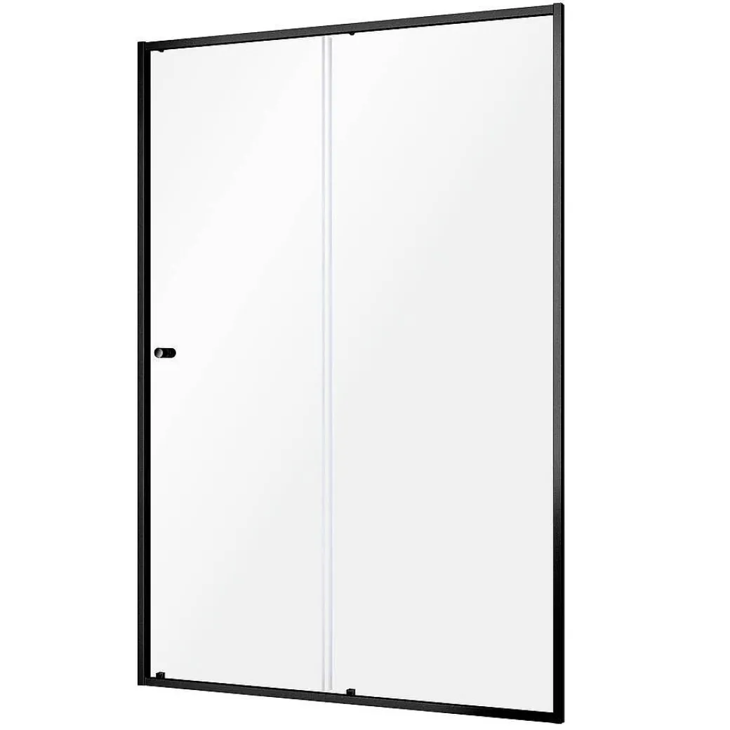 Sealskin Contour Schuifdeur Voor Nis 140Cm, 200Cm Hoog |Zwart 6Mm Helder Veiligheidsglas|Brico New