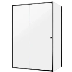 Sealskin Contour Schuifdeur Met Zijwand 120X90Cm, 200Cm Hoog |Zwart 6Mm Helder Veiligheidsglas|Brico New