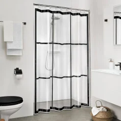 Sealskin Douchegordijn Brix Peva 180X200Cm Transparant/ Zwart|Brico New