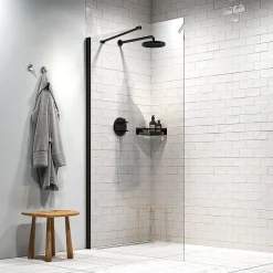 Sealskin Hooked Inloopdouche Type A3 120X200Cm| 6Mm Helder Veiligheidsglas Met Antikalklaag Matzwart|Brico Clearance