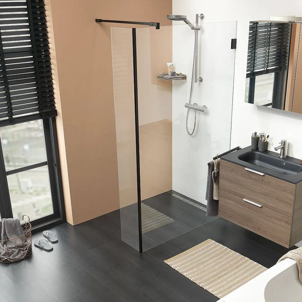 Sealskin I Am Douchewand Walk In Type A1 (Alleen Vast Deel) 300Mm Mat Zwart | 8Mm Helder Veiligheidsglas +Antikalk|Brico Clearance