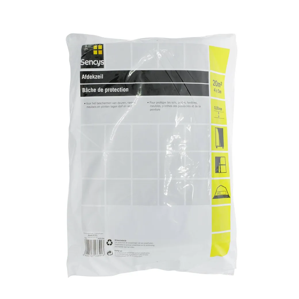 Sencys Afdekfolie Transparant 4X5M|Brico New