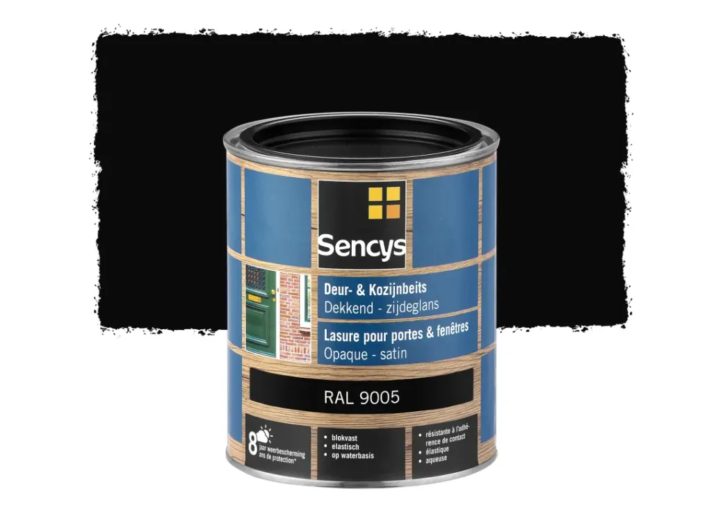Brico Beits-Sencys Beits Ramen En Deuren Dekkend Zijdeglans Ral9005 0,75L