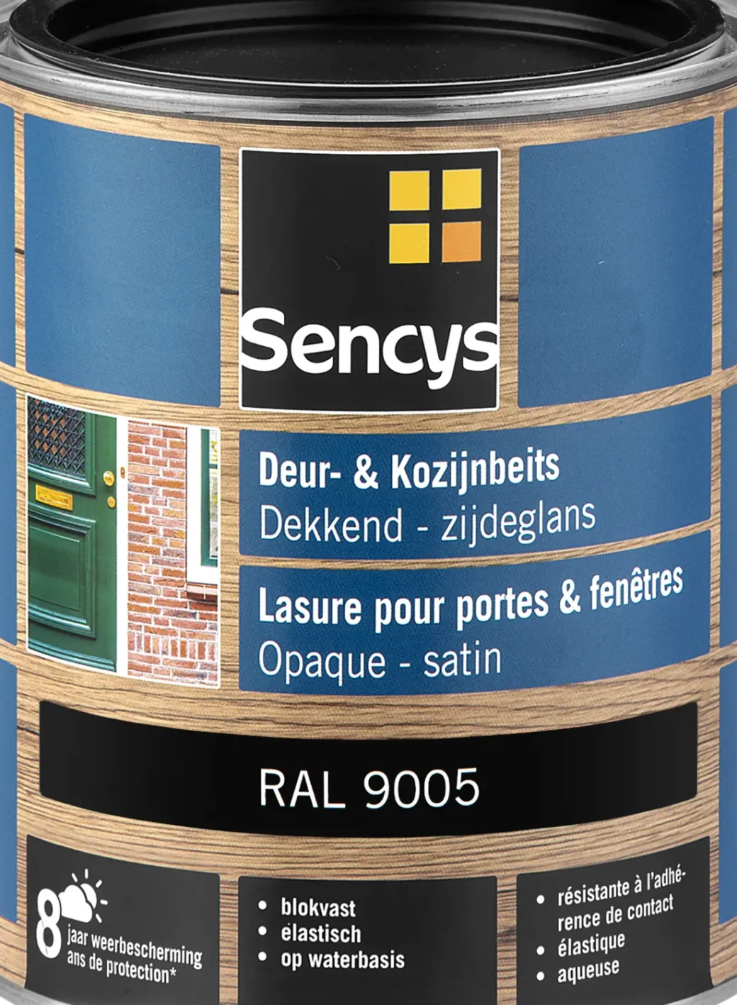 Brico Beits-Sencys Beits Ramen En Deuren Dekkend Zijdeglans Ral9005 0,75L