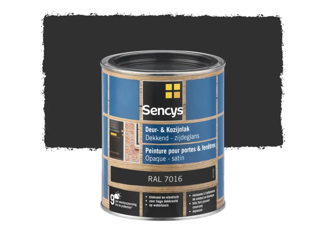Brico Lakken-Sencys Lak Voor Deuren En Ramen Zijdeglans Ral7016 750Ml