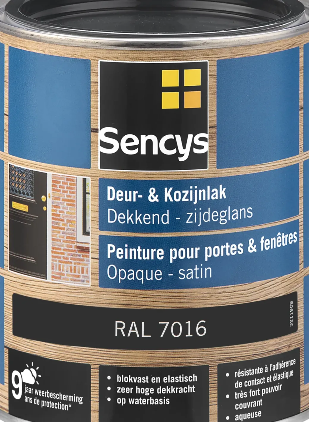 Brico Lakken-Sencys Lak Voor Deuren En Ramen Zijdeglans Ral7016 750Ml