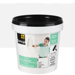 Brico Muurverf-Sencys Muur & Plafond Keuken & Badkamer Mat Wit 1L
