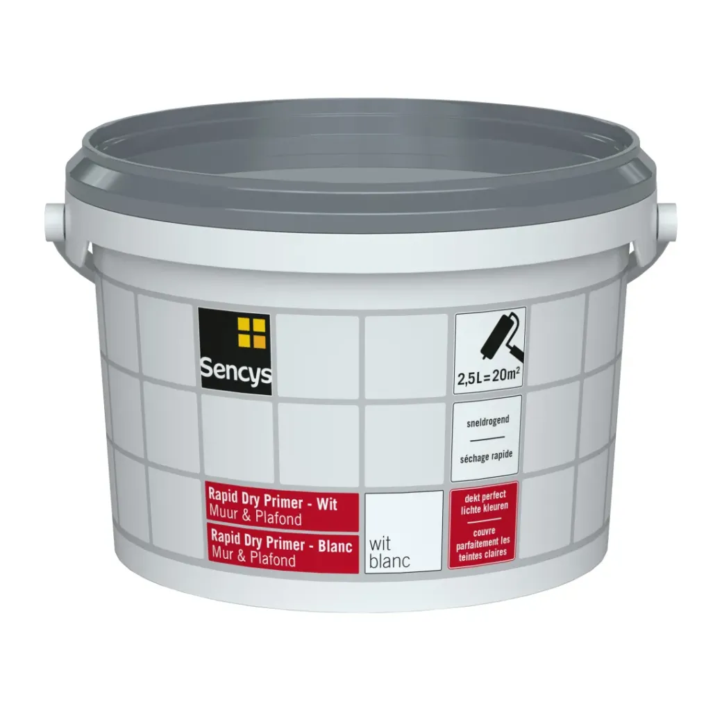Brico Primers-Sencys Primer Muur En Plafond 'Rapid Dry' Wit 2,5 L