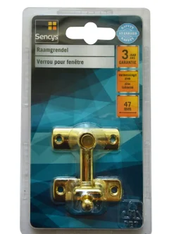 Brico Raambeveiliging-Sencys Raamgrendel Zink Vermessingd 47 Mm
