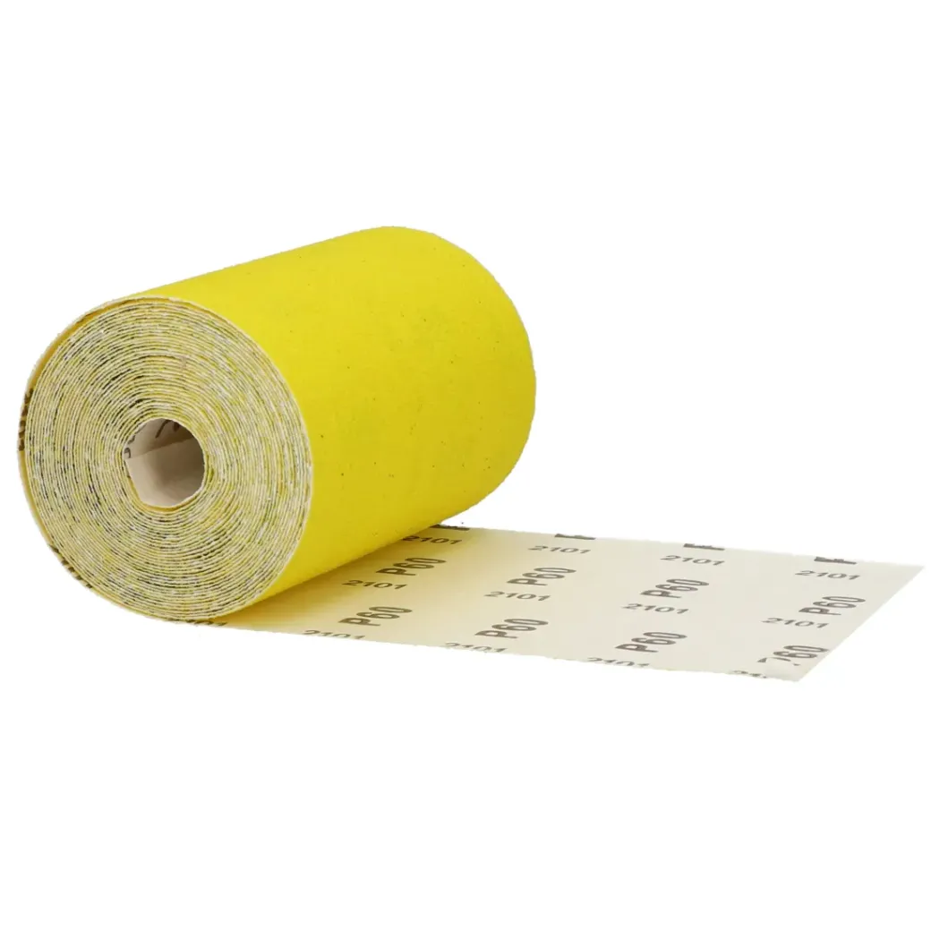 Brico Schuurpapier-Sencys Schuurrol Papier Geel A/O 115Mm X 5M P60