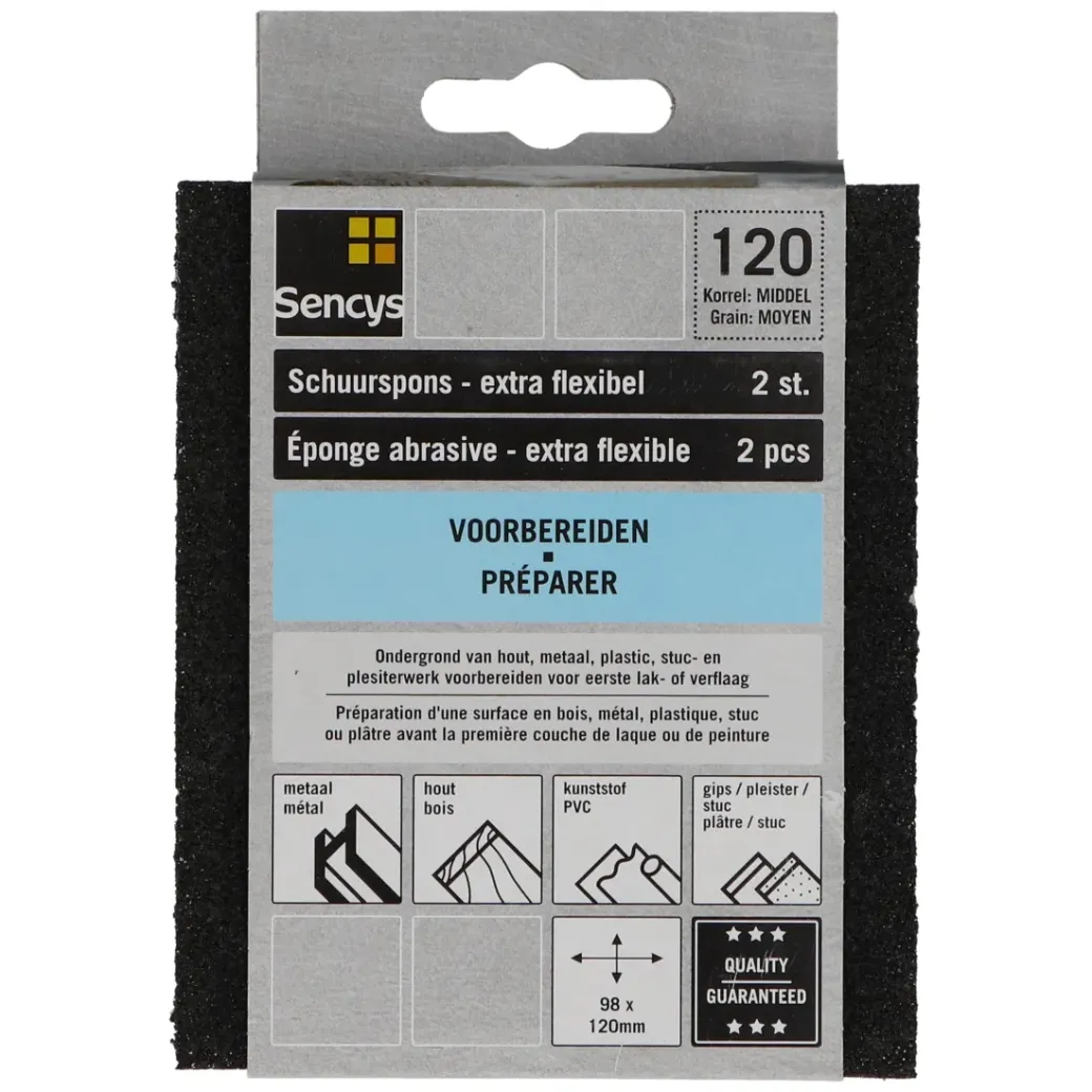 Brico Schuurpapier-Sencys Schuurspons P120 120X98X13Mm 2St