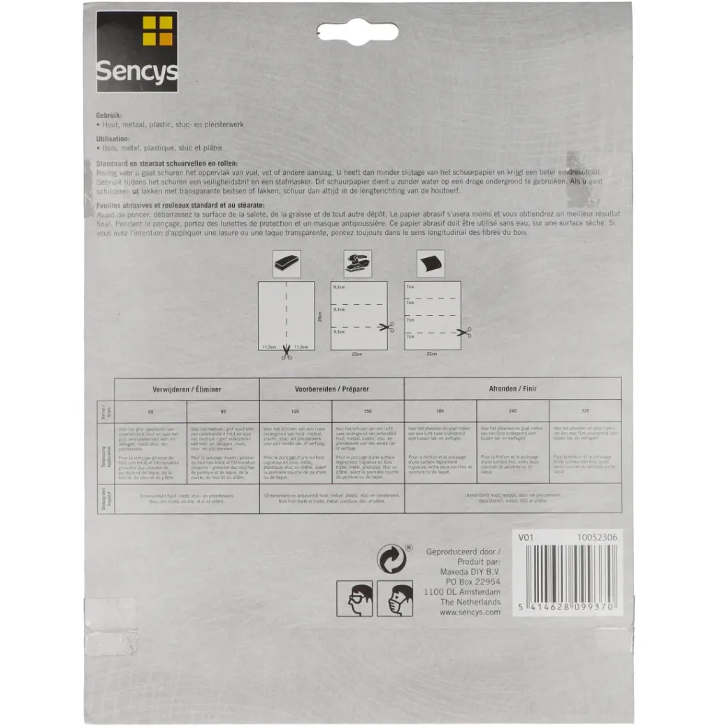Brico Schuurpapier-Sencys Schuurvel A/O 230X280Mm P120 3St