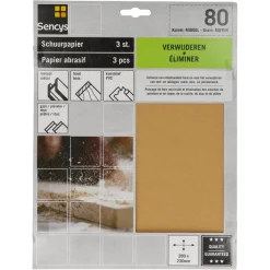 Brico Schuurpapier-Sencys Schuurvel A/O 230X280Mm P80 3St