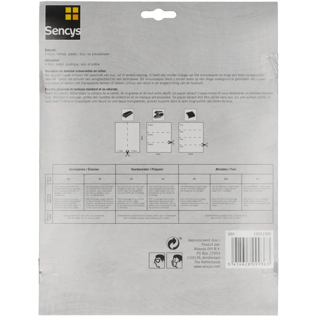 Brico Schuurpapier-Sencys Schuurvel A/O 230X280Mm P80 3St