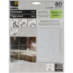 Brico Schuurpapier-Sencys Schuurvel Stearaat Wit 230X280Mm P80 3St
